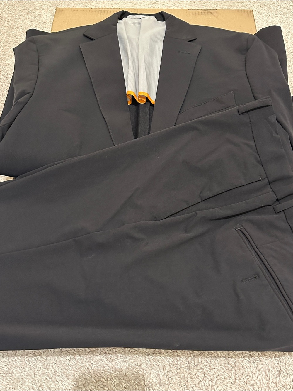 Calvin Klein Men's Black Two-Button Suit Jacket & Trousers - Picture 4 of 12